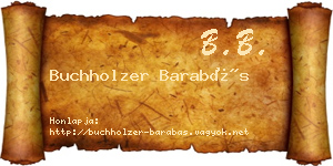 Buchholzer Barabás névjegykártya